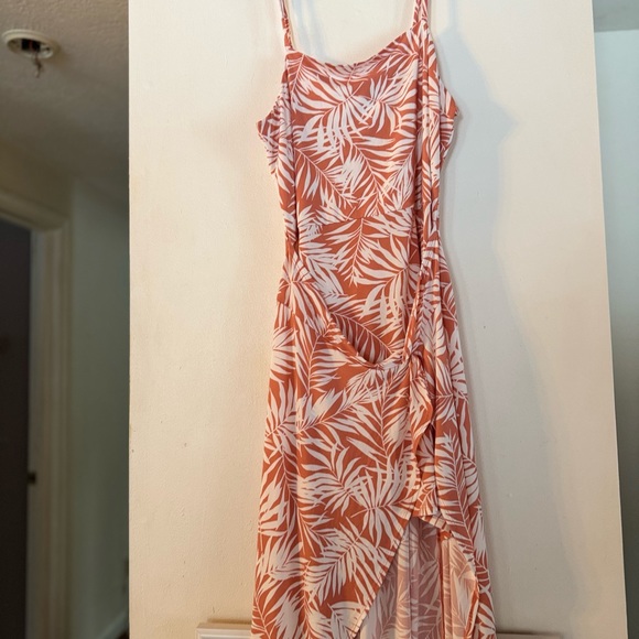 Vintage palm leaf  print no boundaries dress asymmetrical hem - Picture 1 of 10